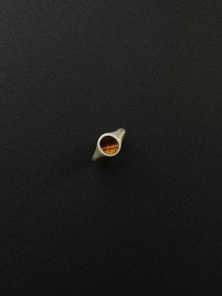 008 Tiger's Eye Pinky Ring — stoa sterling silver jewelry
